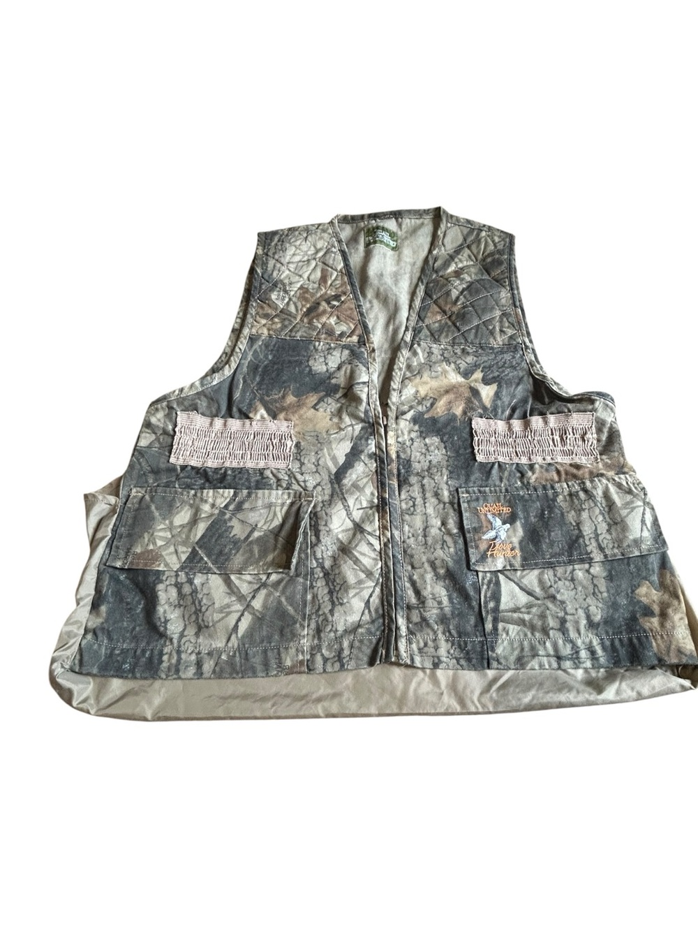 Quail Unlimited Dove Hunter Camo Hunting Utility Vest Vintage - Picture 1 of 14